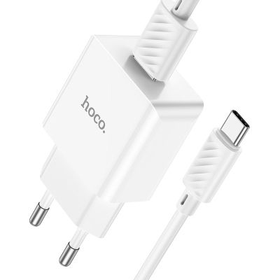   HOCO C106A Leisure USB + cable USB to USB-C 10.5W White (6931474783912) -  5