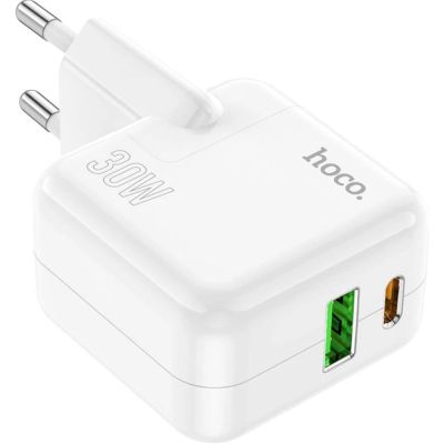 �������� ������� HOCO C111A Lucky 1xUSB-C PD30W + 1xUSB QC3.0 White (6931474790866) - �������� 2