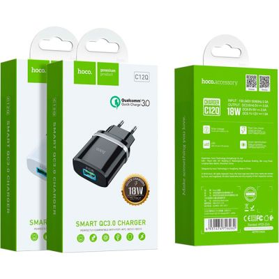 �������� ������� HOCO C12Q Smart USB QC3.0 18W Black (6931474716255) - �������� 4
