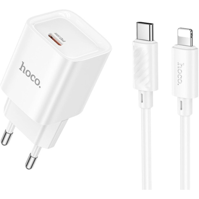 �������� ������� HOCO C146A Charm USB-C PD20W + cable USB-C to Lightning White (6942007630252) - �������� 1