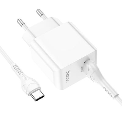   HOCO C98A Proton USB QC3.0 + cable USB to USB-C White (6931474766878) -  5