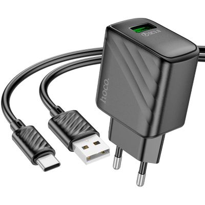 �������� ������� HOCO CS21A Rich USB QC3.0 + cable USB to USB-C Black (6942007609906) - �������� 2