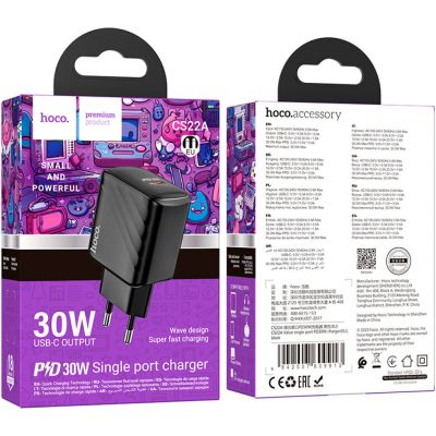   HOCO CS22A Value USB-C PD30W Black (6942007609913) -  6