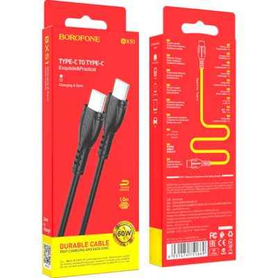 ���� ������ USB-C to USB-C 1.0m 60W Triumph BX51 black BOROFONE (6931474751669) - �������� 5