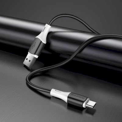 ���� ������ USB 2.0 AM to USB-C 1.0m 3A silicone BX79 black BOROFONE (6974443384789) - �������� 4