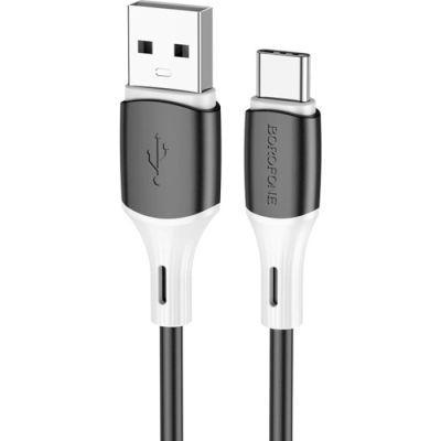 ���� ������ USB 2.0 AM to USB-C 1.0m 3A silicone BX79 black BOROFONE (6974443384789) - �������� 1