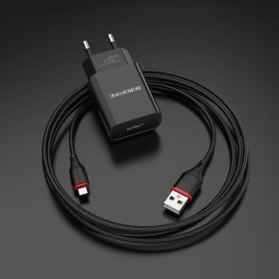   BOROFONE BA20A Sharp USB + cable USB to Micro 5P 10.5W Black (6931474702135) -  7
