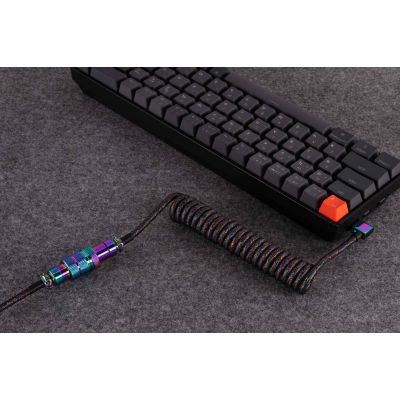 ���� ������ USB-C + USB A to USB-C 1.08m Premium Coiled Aviator black Keychron (CAB7_KEYCHRON) - �������� 5