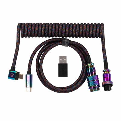 ���� ������ USB-C + USB A to USB-C 1.08m Premium Coiled Aviator black Keychron (CAB7_KEYCHRON) - �������� 1