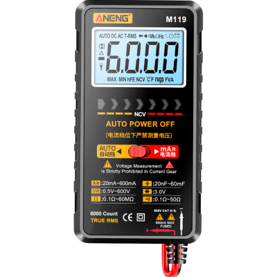 �������� ���������� ANENG M119, V, A, R, C, T, F, ������� hFE (M119) - �������� 1