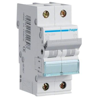 ������������ ������� Hager 2-�. C 6A (6kA) 2M (B) (MCN206) - �������� 1