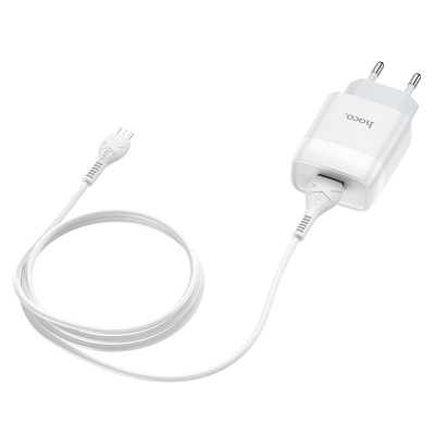   HOCO C72A USB + cable USB to USB-C 10.5W White (Hoco C72AW/Tc) -  2
