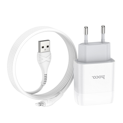  HOCO C72A USB + cable USB to USB-C 10.5W White (Hoco C72AW/Tc) -  3