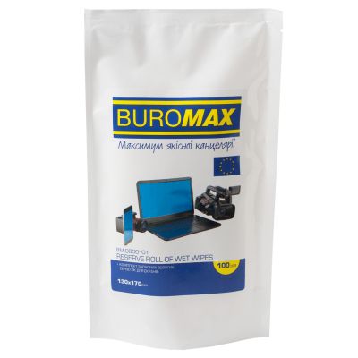 �������� Buromax Wet wipes for DISPLAYS and OPTICS 100pcs, plastic pouch (BM.0800-01) - �������� 1