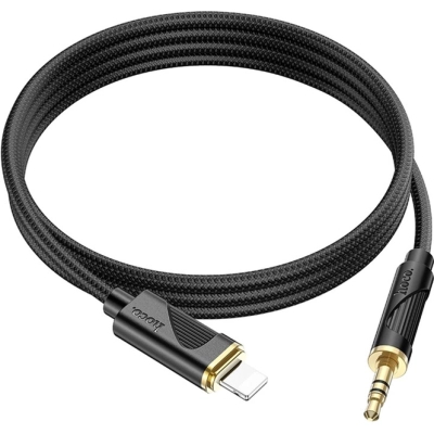   Lightning to 3.5mm M 1.0m silicone black HOCO (6942007625494) -  2