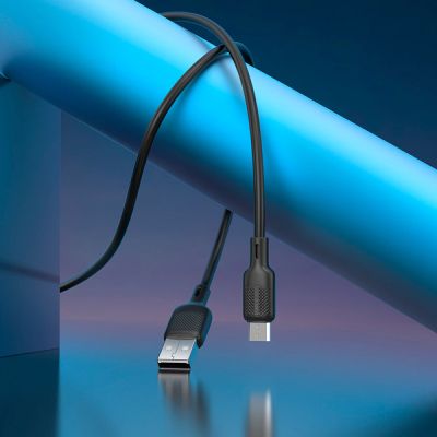���� ������ USB 2.0 AM to USB-C 1.0m 60W silicone black BOROFONE (6941991115455) - �������� 8