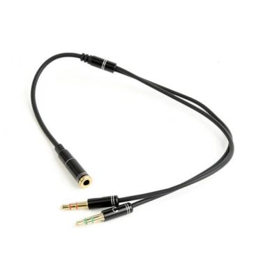   3.5mm F to 2x3.5mm M 0.4m (4pin) black XoKo (AC-009) -  3