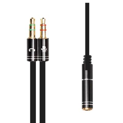   3.5mm F to 2x3.5mm M 0.4m (4pin) black XoKo (AC-009) -  1