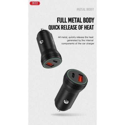   XO 1xUSB QC3.0 + 1xUSB-C PD18W black (CC33-BK) -  5