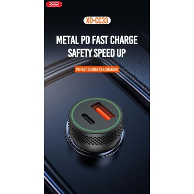   XO 1xUSB QC3.0 + 1xUSB-C PD18W black (CC33-BK) -  6