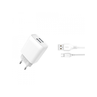   XO 2xUSB 2.4A + cable USB to Micro 5P white (L57-M-WH) -  1