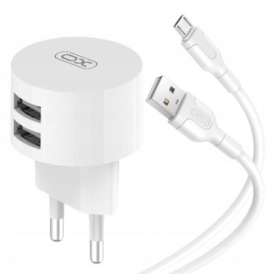  XO 2xUSB 2.4A + cable USB to Micro 5P white (L62-M-WH) -  1