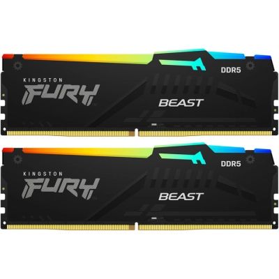 ������ ������ ��� ���������� DDR5 128GB (2x64GB) 5600 MHz Beast RGB Kingston Fury (ex.HyperX) (KF556C40BBAK2-128) - �������� 1