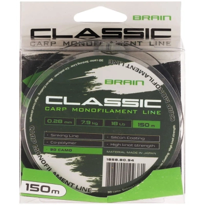 ������� Brain Classic Carp Line 3D (camo) 150m 0.28mm 18lb 7.9kg (1858.80.94) - �������� 2