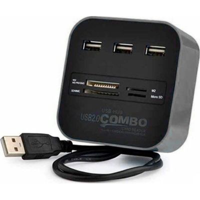 ������������ Voltronic USB 2.0 to 3xUSB 2.0 + SD/MMC/TF/M2 black (CUB3-B) - �������� 1