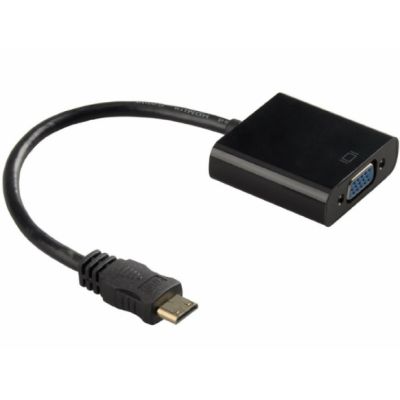  mini HDMI M to VGA F 0.3m 4K/2K black Voltronic (YT-C-mnHDMI(M)/VGA(F)-B) -  1