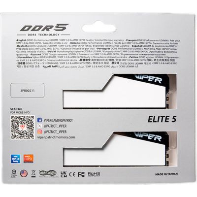     DDR5 64GB (2x32GB) 6400 MHz Viper Elite 5 Patriot (VEB564G6432KW) -  8