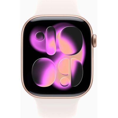 - Apple Watch Series 11GPS46mmRose Gold Aluminium Case with Light Blush Sport Band - S/M (MEV64RK/A) -  2