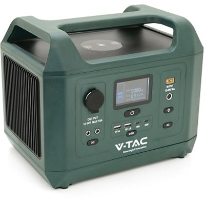 ������� ������� V-TAC Power VT-606N, Green, 1000 �� / 576 ��/���, 2xType-C (100 ��), 2xUSB (12 ��), 1x12V (10A), 2x230V, LiFePO4 - �������� 1