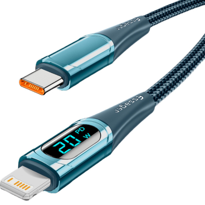 ���� ������ USB-C to Lightning 2.0m 20W Digital Display blue Essager (EXCTL-YDA03) - �������� 2