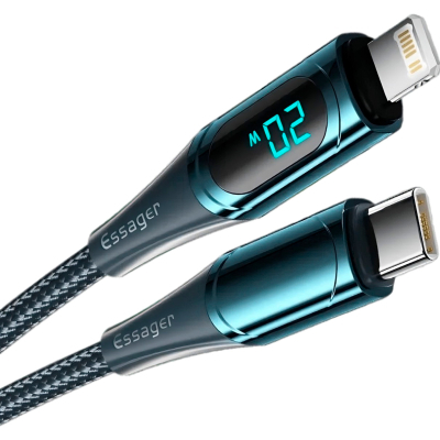 ���� ������ USB-C to Lightning 2.0m 20W Digital Display blue Essager (EXCTL-YDA03) - �������� 3