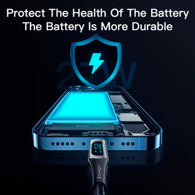 ���� ������ USB-C to Lightning 2.0m 20W Digital Display blue Essager (EXCTL-YDA03) - �������� 4