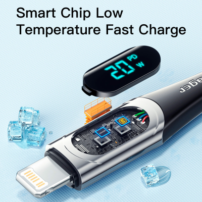 ���� ������ USB-C to Lightning 2.0m 20W Digital Display blue Essager (EXCTL-YDA03) - �������� 5