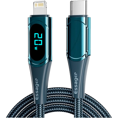 ���� ������ USB-C to Lightning 2.0m 20W Digital Display blue Essager (EXCTL-YDA03) - �������� 1
