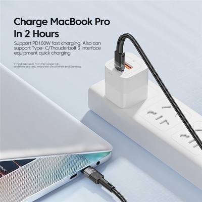 ���� ������ USB-C to USB-C 1.0m 100W black Essager (EXCTT1-XC01) - �������� 5