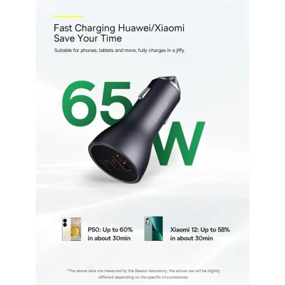   Baseus 1xUSB + 2xUSB-C 65W Golden Contactor Pro dark gray (CGJP010013) -  10