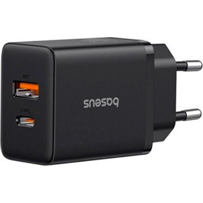   Baseus 1xUSB-C 30W + 1xUSB black (P10111404113-00) -  3