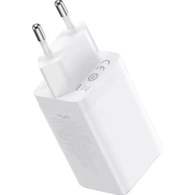�������� ���������� Baseus 2xUSB-C 65W + 1xUSB GaN + cable USB-C to USB-C 100W 1.0m white (CCGP120202) - �������� 3