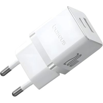   Baseus 1xUSB-C 20W + 1xUSB white + cable USB-C to USB-C 60W 1.0m (P10111608213-01) -  4