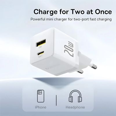   Baseus 1xUSB-C 20W + 1xUSB white + cable USB-C to USB-C 60W 1.0m (P10111608213-01) -  7