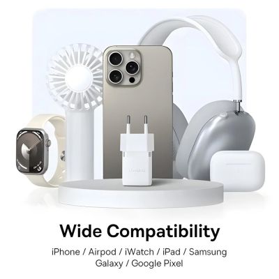   Baseus 1xUSB-C 20W + 1xUSB white + cable USB-C to USB-C 60W 1.0m (P10111608213-01) -  9