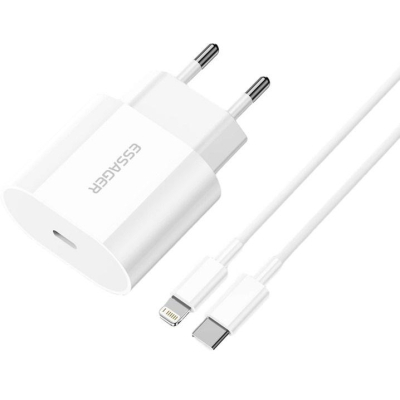 �������� ���������� Essager USB-C PD20W + cable USB-C to Lightning white (EFJB02-XBL02-T) - �������� 1