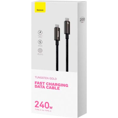���� ������ USB-C to USB-C 2.0m 240W Black Baseus (CAWJ040101) - �������� 6