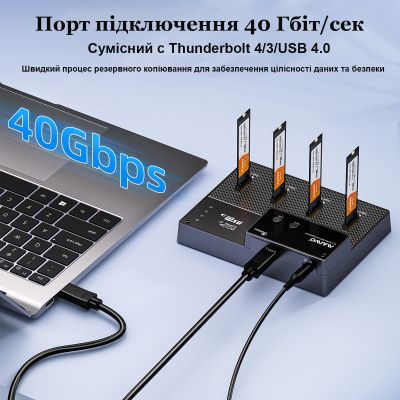 ���-������� ��� ����������� Maiwo 4*NVMe M.2 SSD Key M/B+M to USB4.0 USB-C 40Gbps (K3015P4) - �������� 4