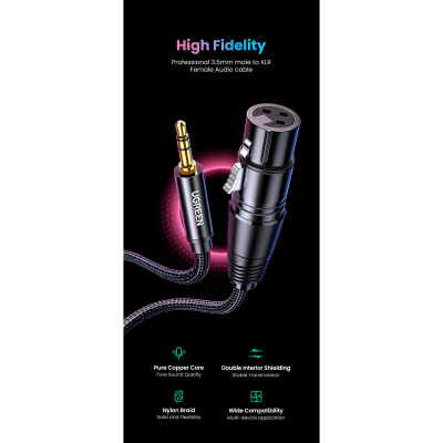   3.5mm M to XLR F 1.0m AV182 black Ugreen (20763) -  3