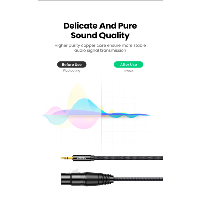   3.5mm M to XLR F 1.0m AV182 black Ugreen (20763) -  4